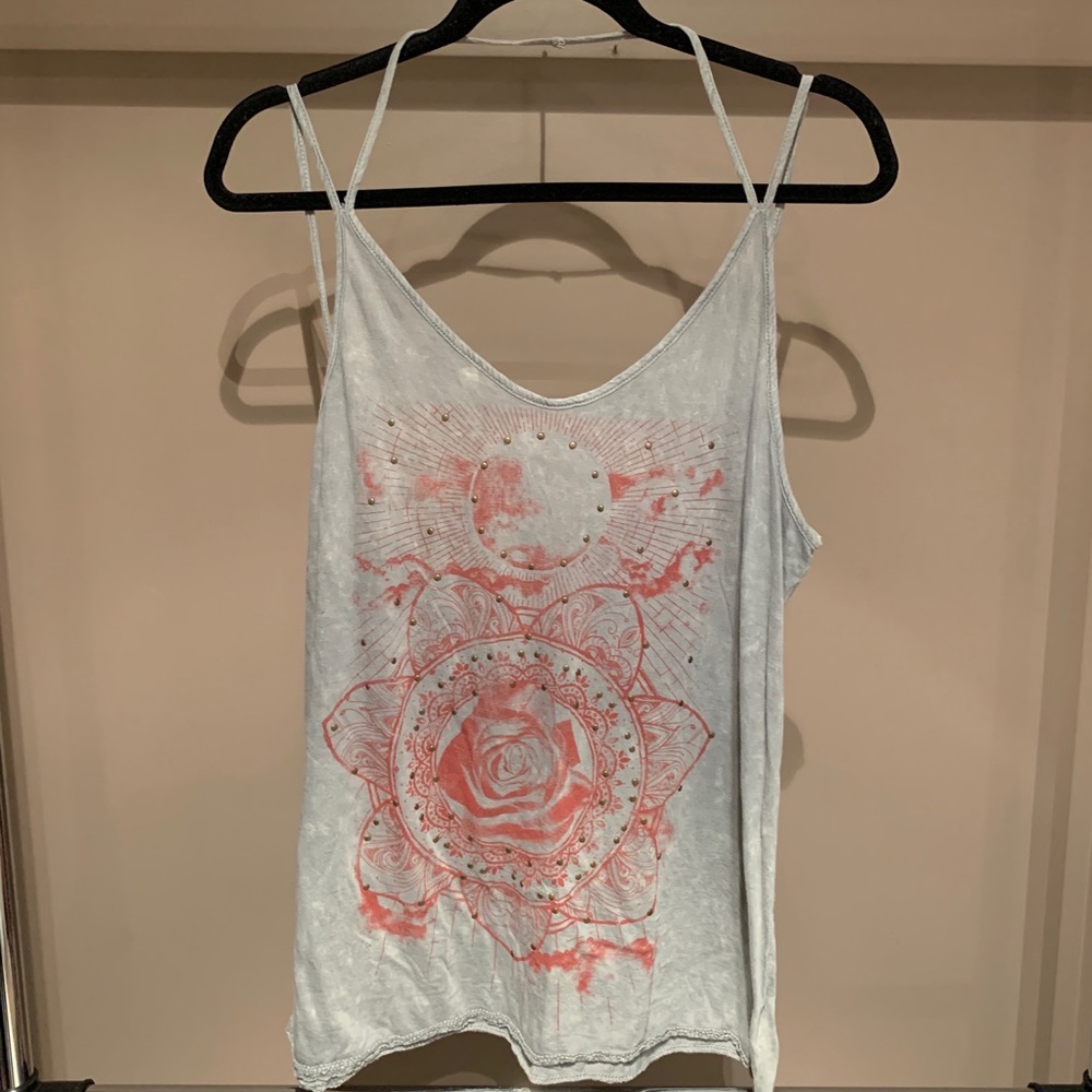 Black Moon Graphic Tank with Studs - Size Large